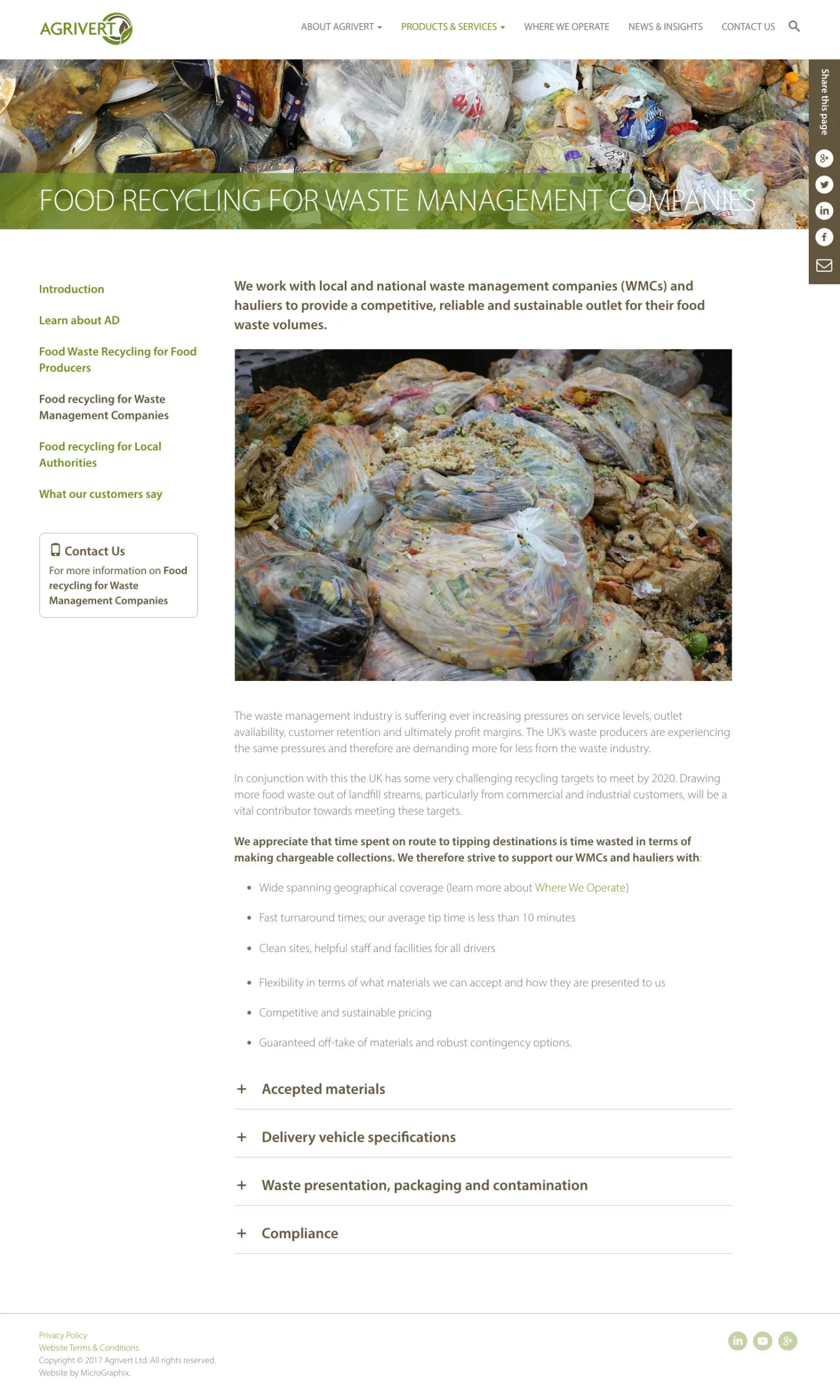 Agrivert responsive website design