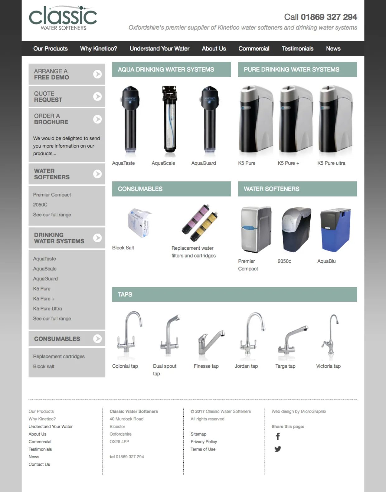 Classic Water Softeners responsive website design
