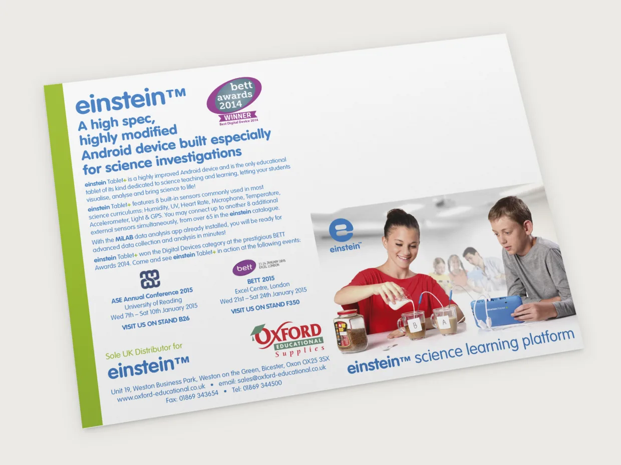 OES Einstein postcard design