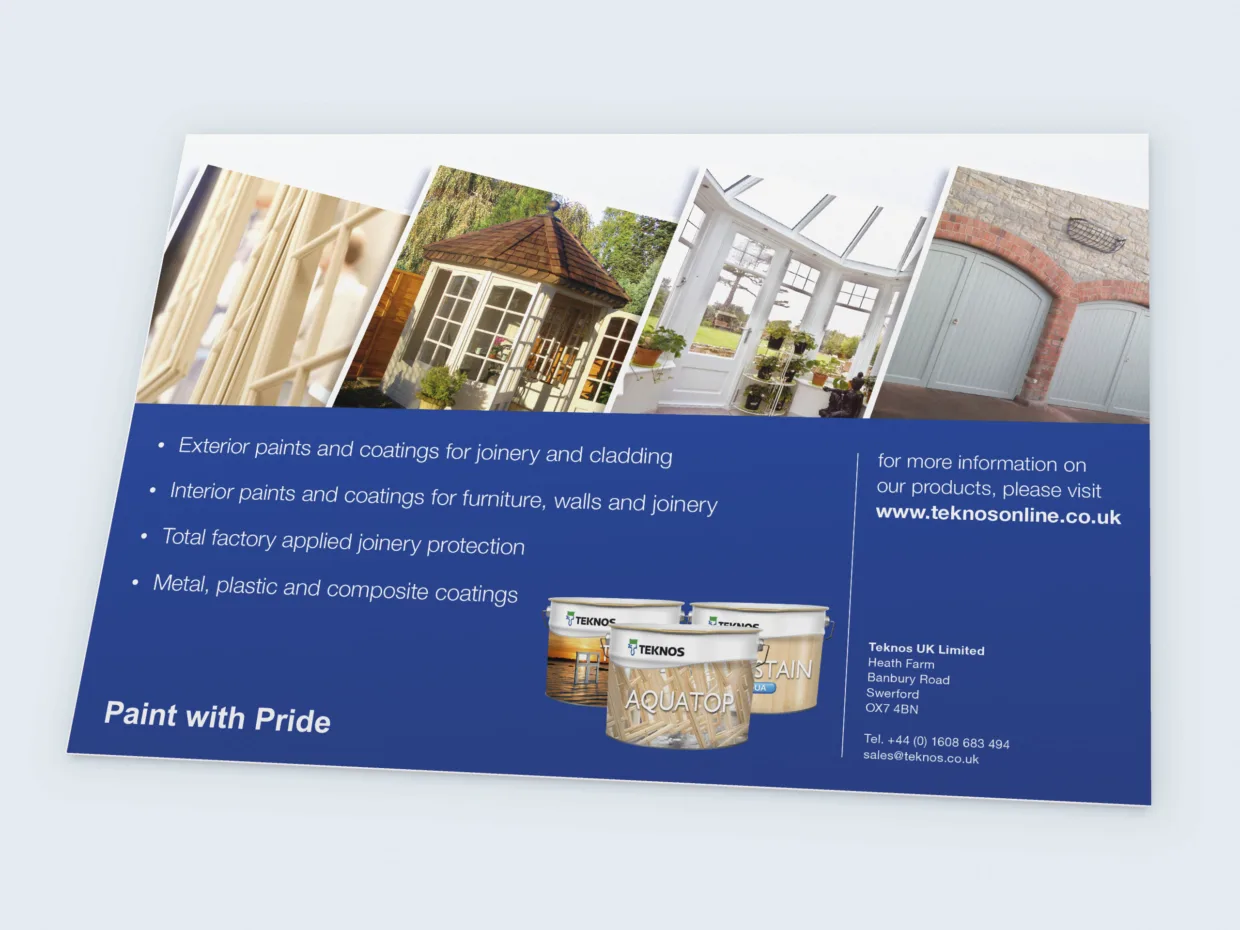 Postcard design for Teknos