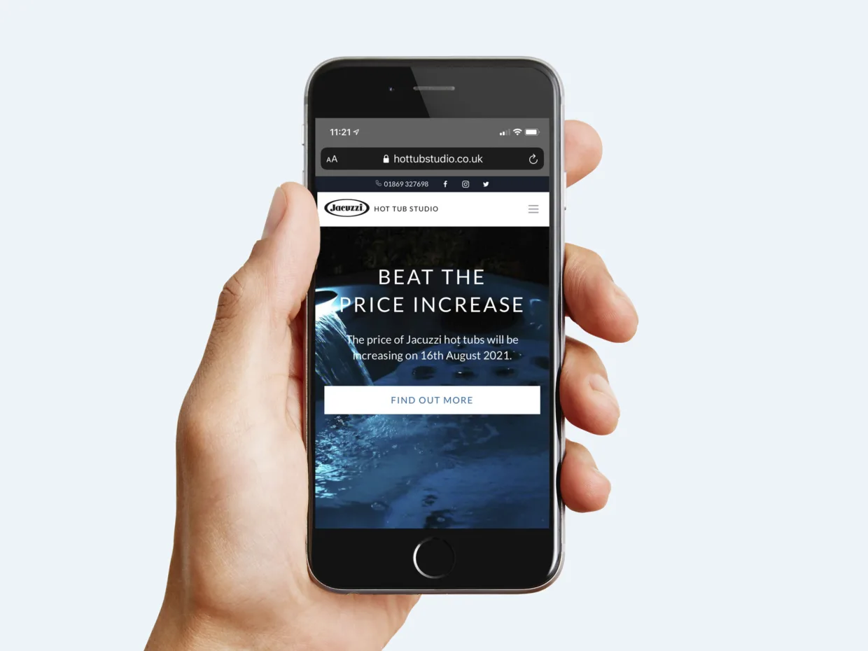 Hot Tub Studio website design i Phone