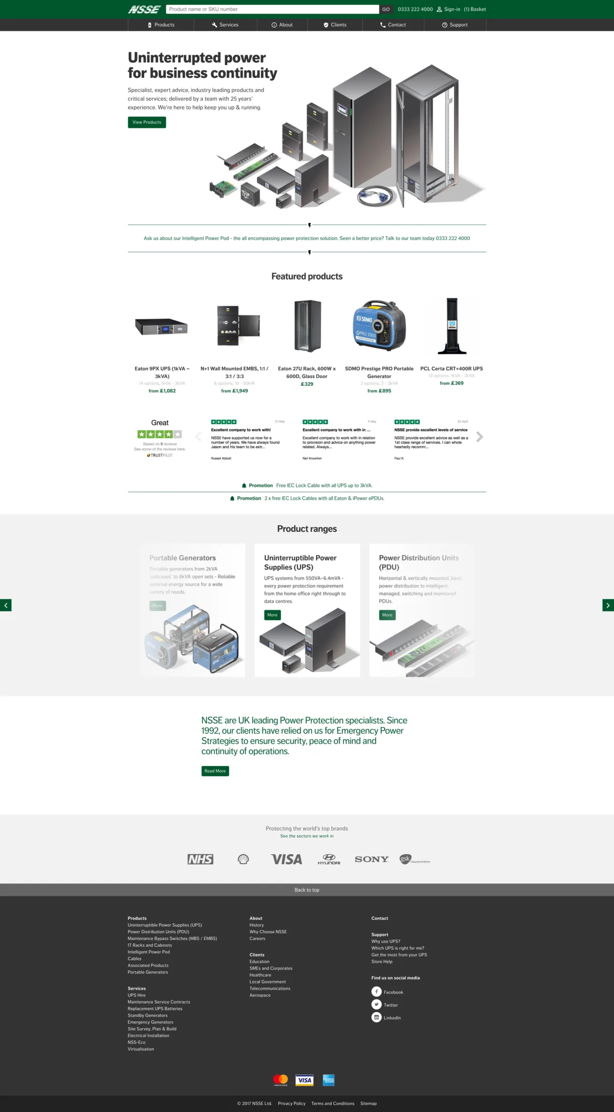 NSSE ecommerce website design
