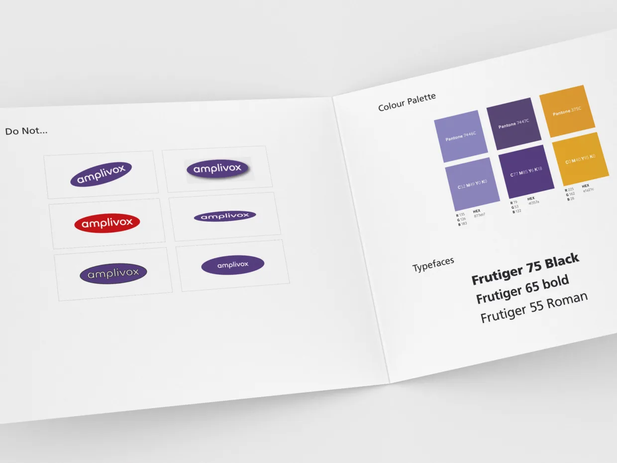Corporate identity and logo design for Amplivox