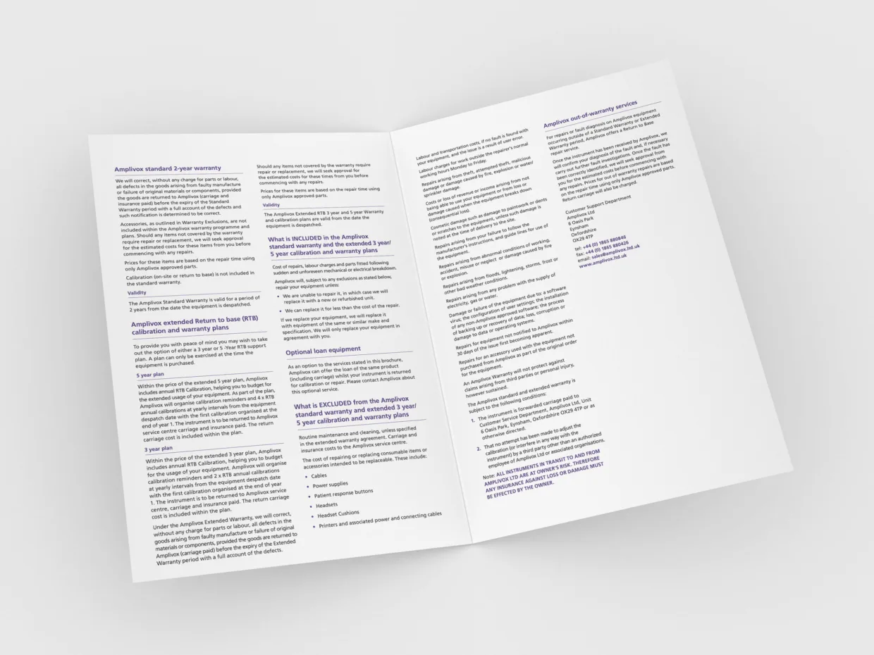 Amplivox brochure design
