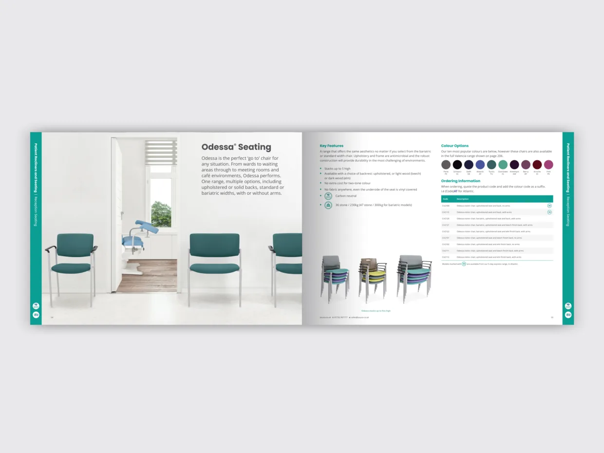 Catalogue Design for Ocura Healthcare Furniture