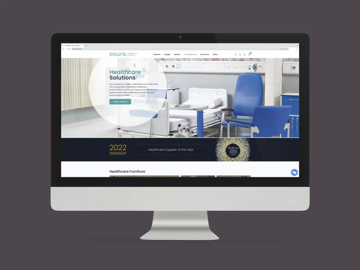 Website designers for for Ocura Healthcare Furniture