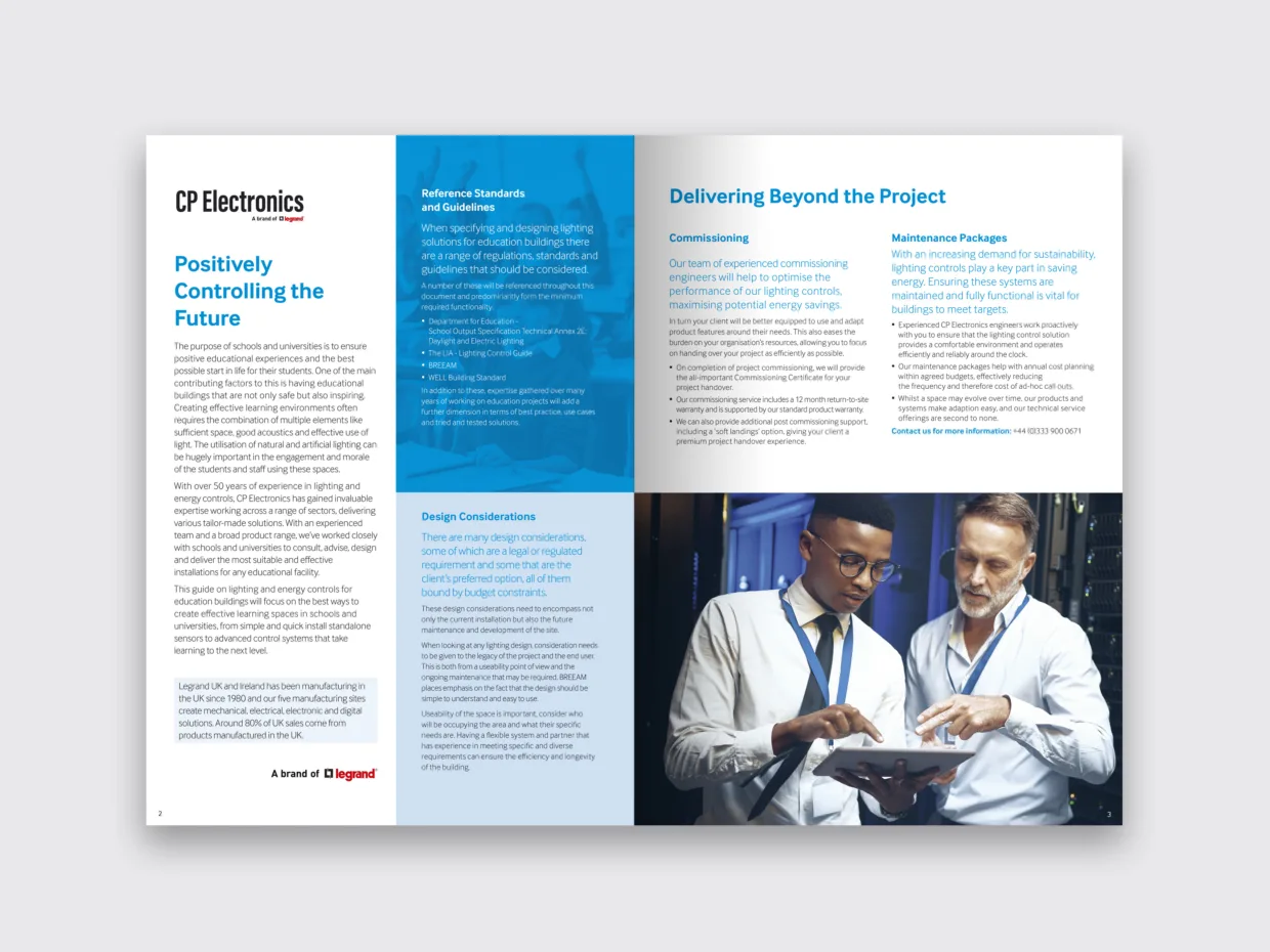 Brochure design introduction spread