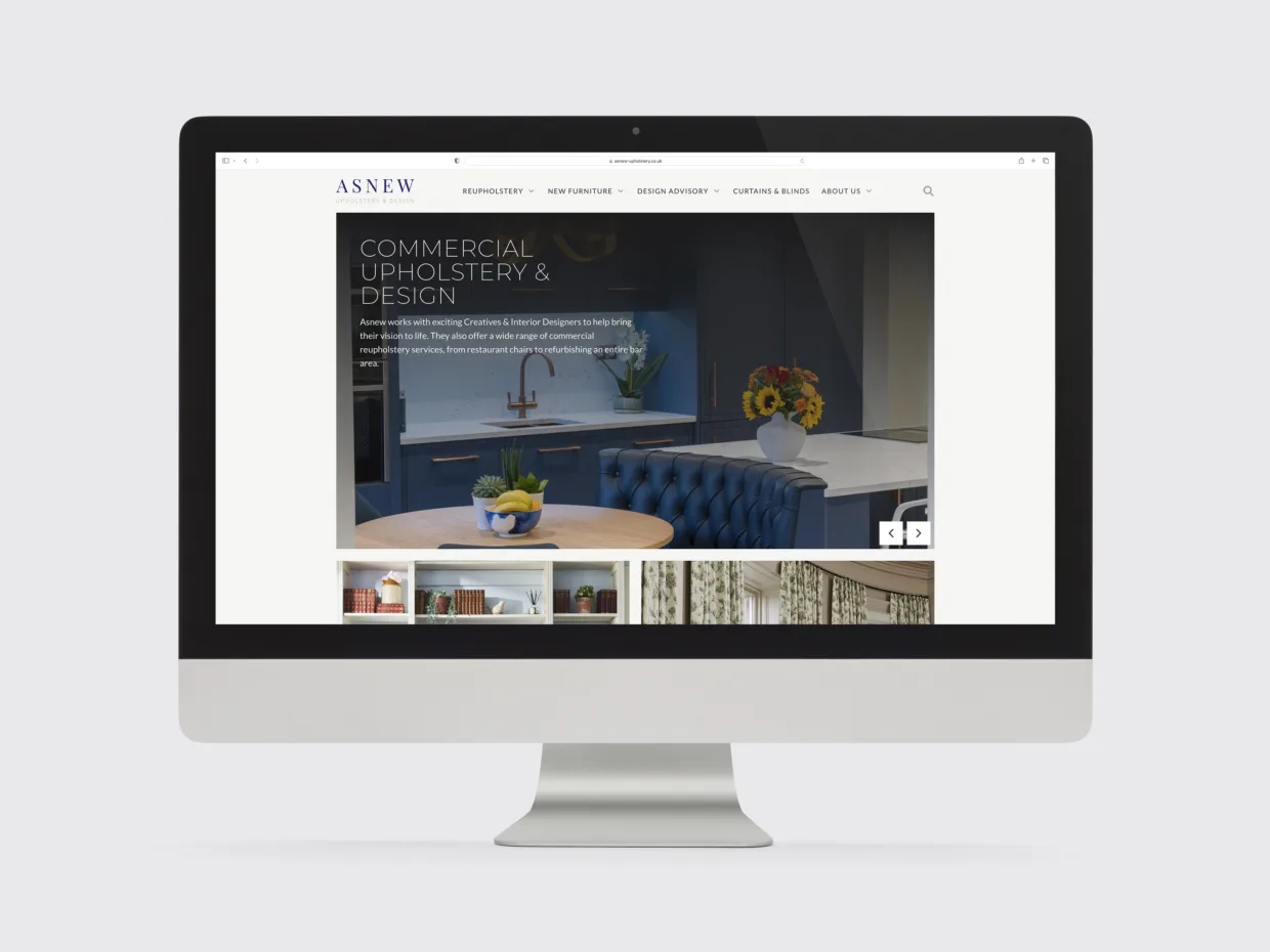 Website designers in Oxfordshire for Asnew Upholstery