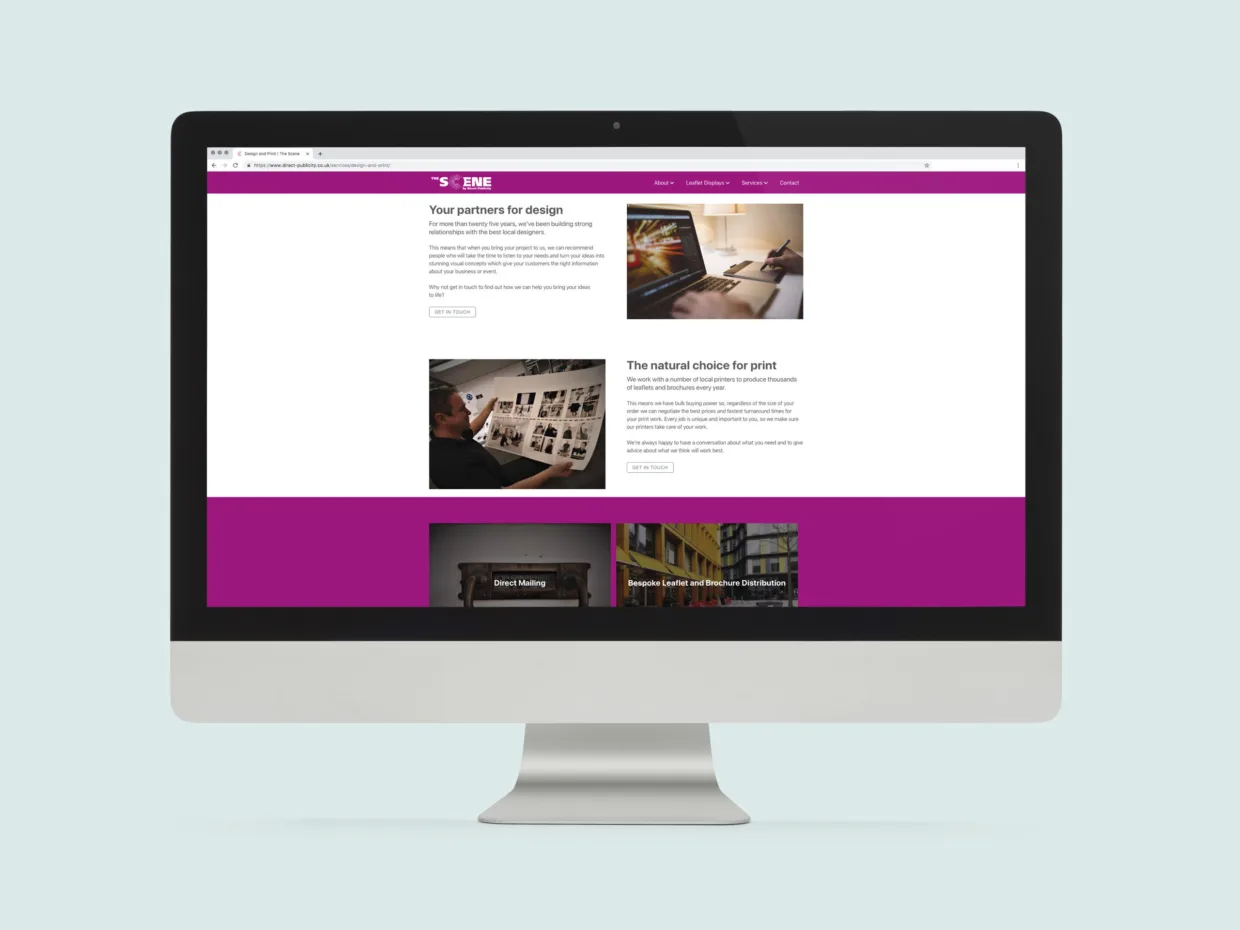 Direct Publicity web design based on Craft CMS platform