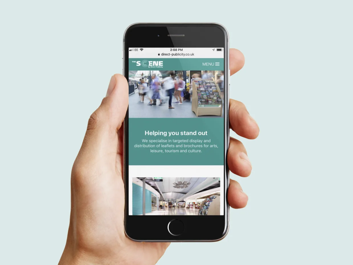 Direct Publicity responsive website design on mobile device