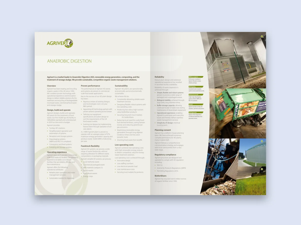 Agrivert brochure design spread