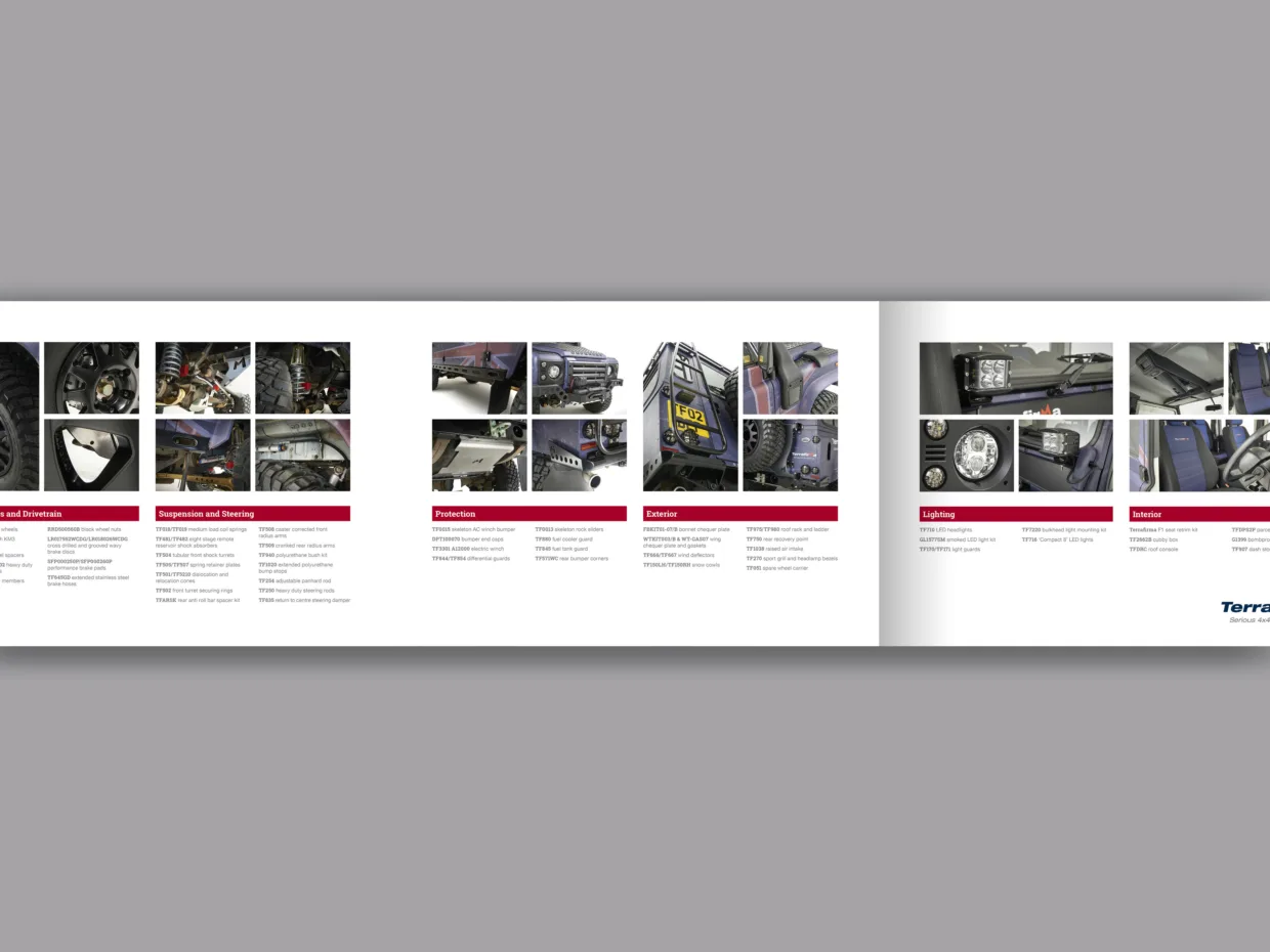 Allmakes brochure design inner spread