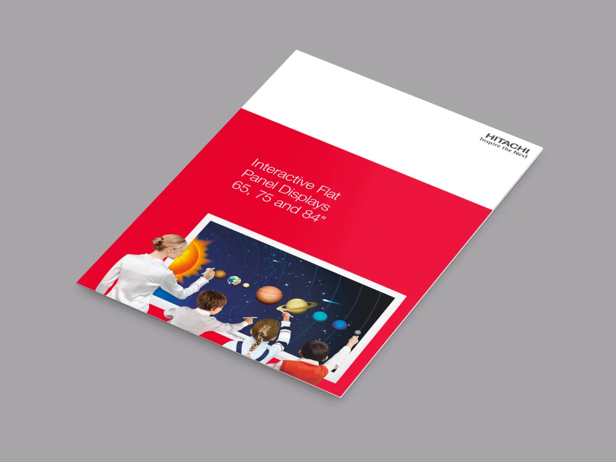 Hitachi flat panel display overview brochure design by MicroGraphix brochure designers