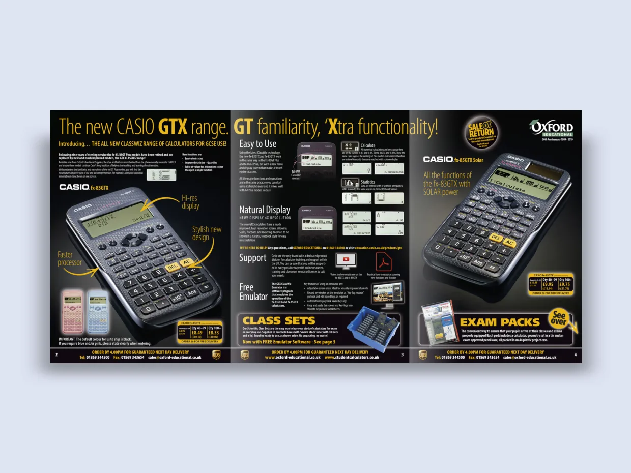 OES catalogue design spread
