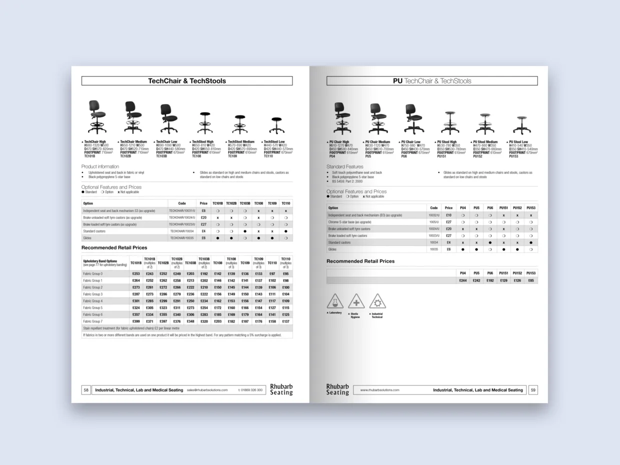 Rhubarb price guide catalogue design