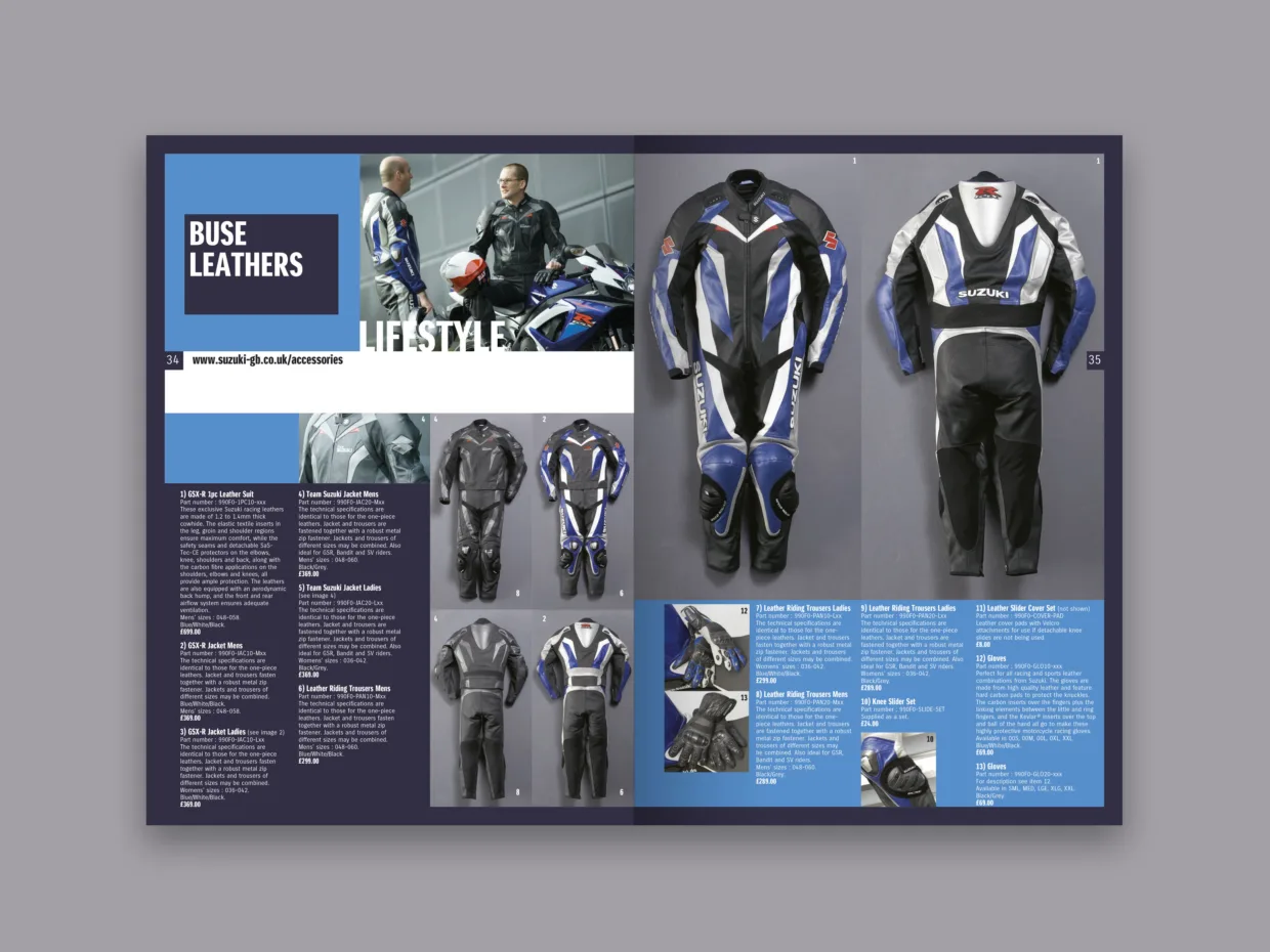 Catalogue design for Suzuki Motorcycles