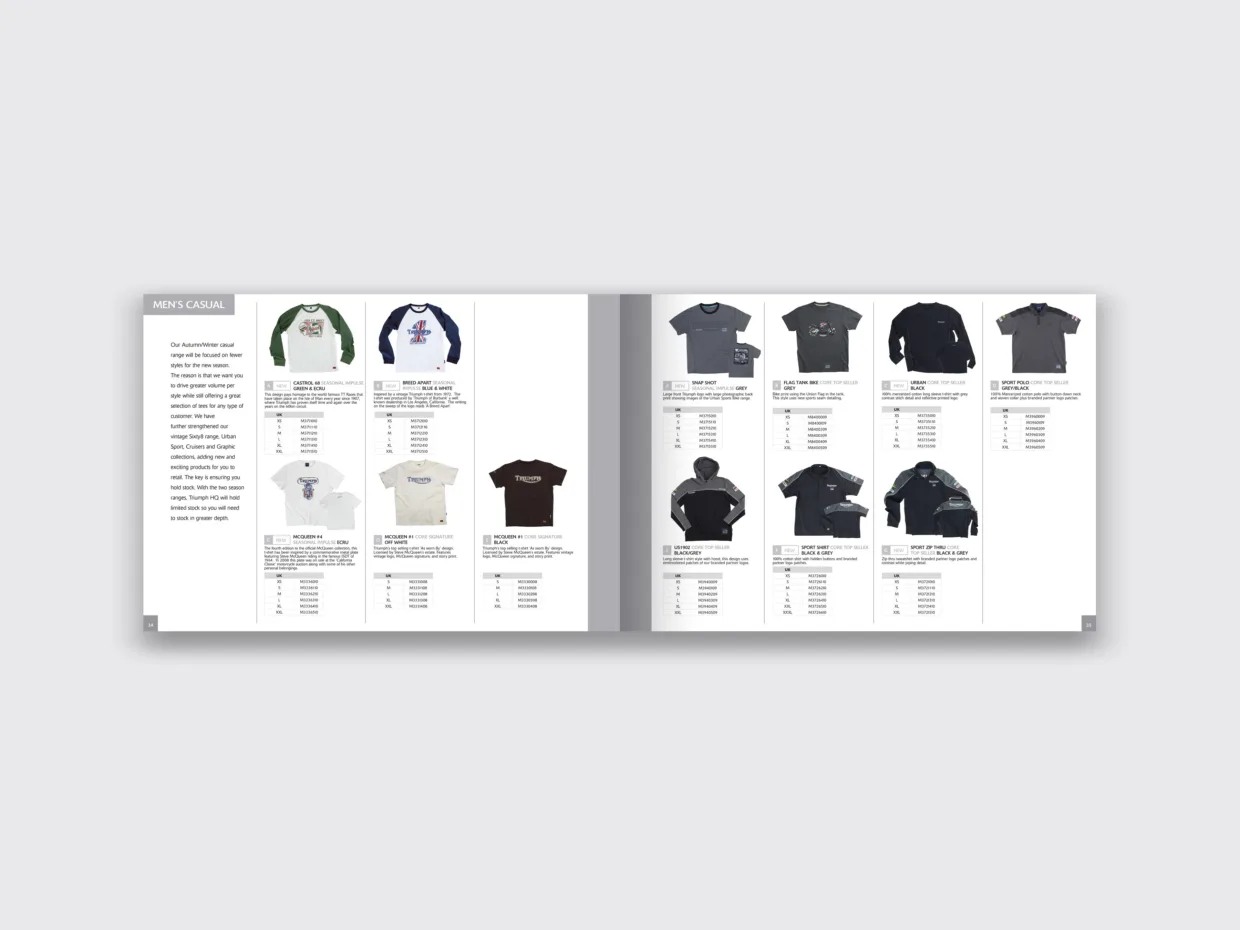 Triumph Motorcycles catalogue design