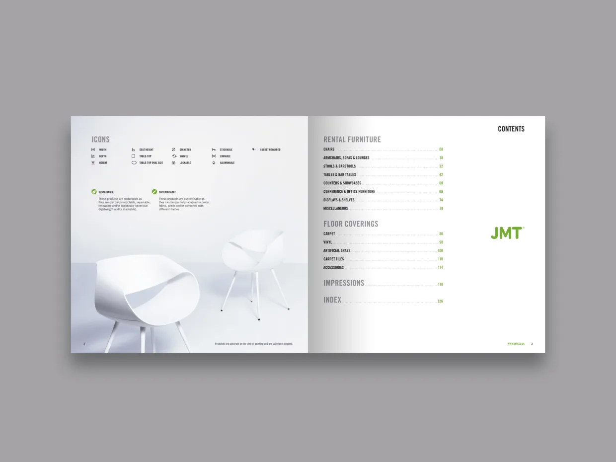 JMT catalogue design and production
