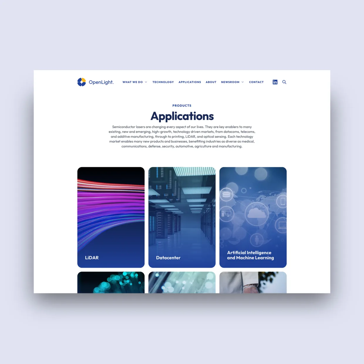 Open Light Photonics website design