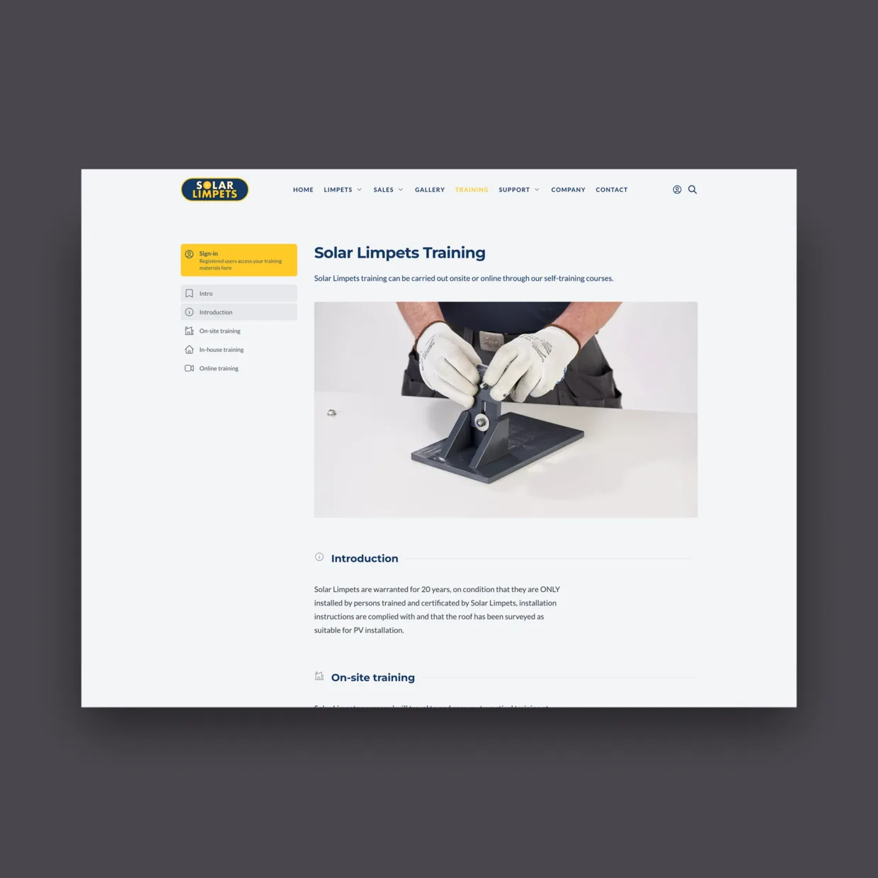Solar Limpets Website Design
