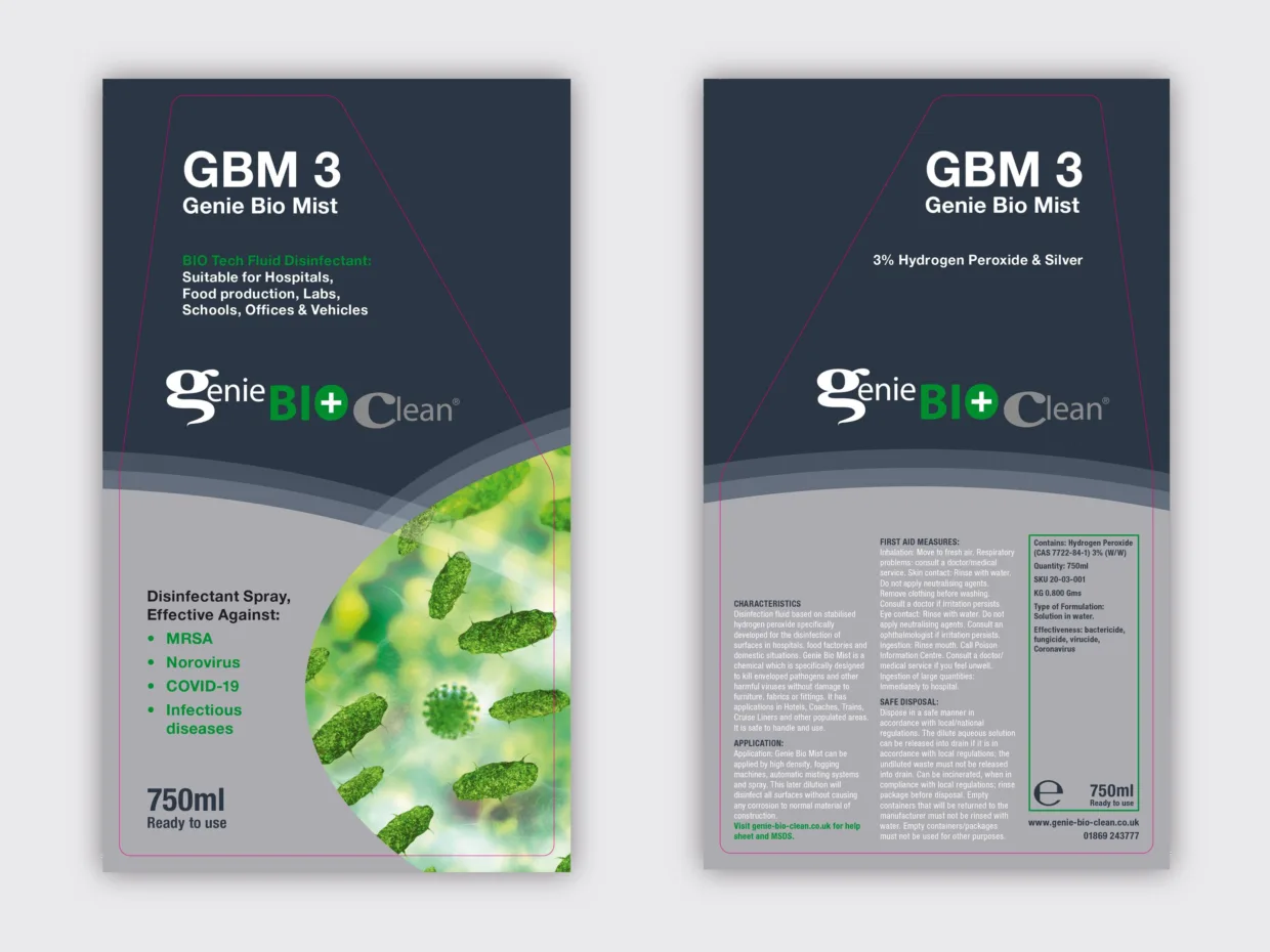 Bio Genie trigger spray bottle label