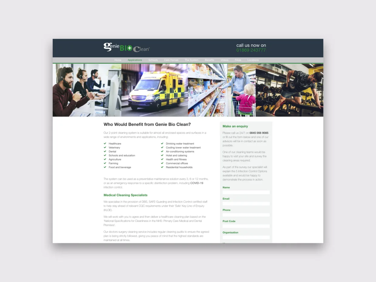 Genie Bio Clean Web Design 2