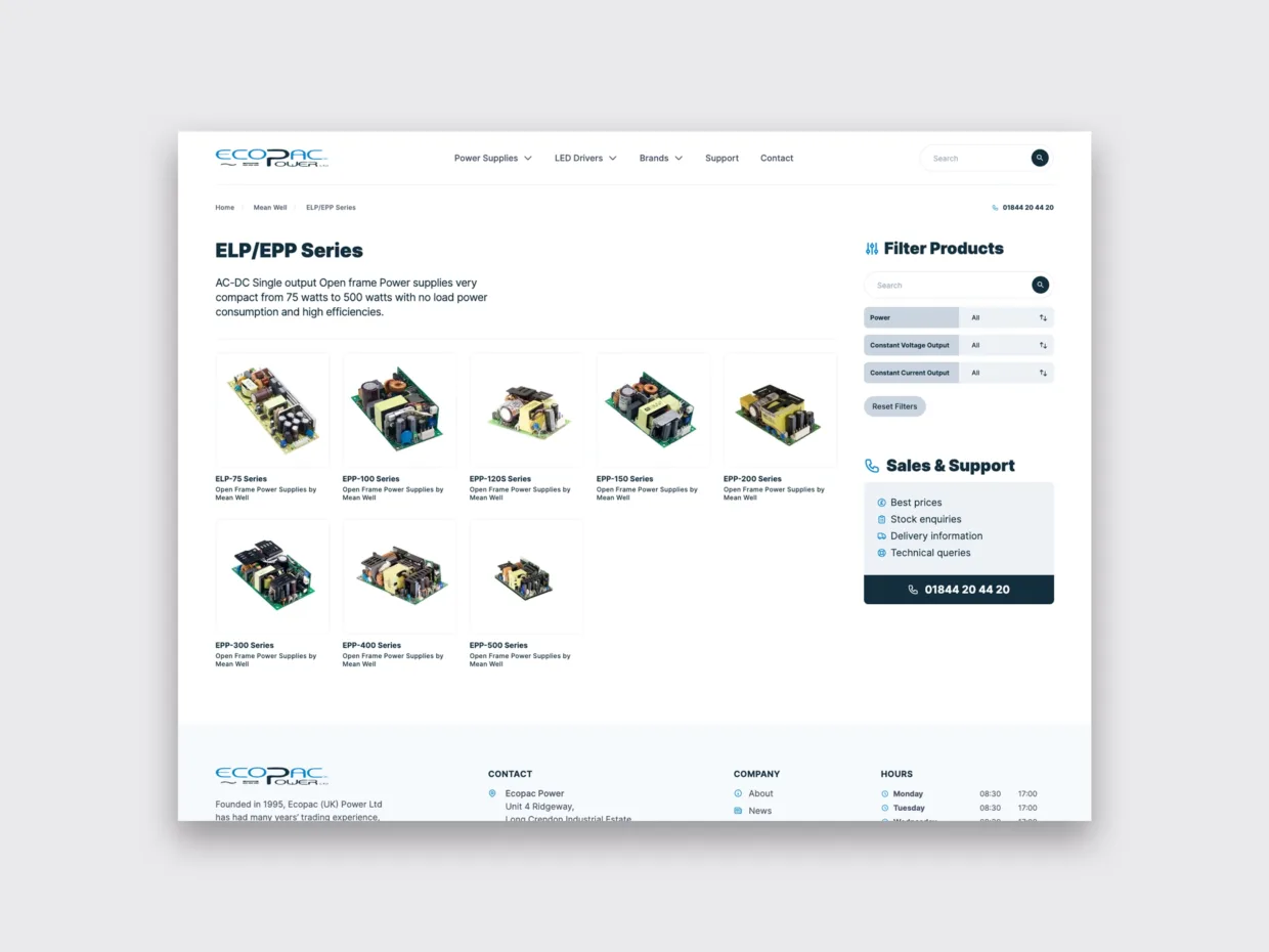 Ecopac Power website design and build