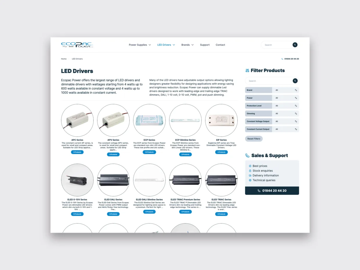 Ecopac Power website design and build