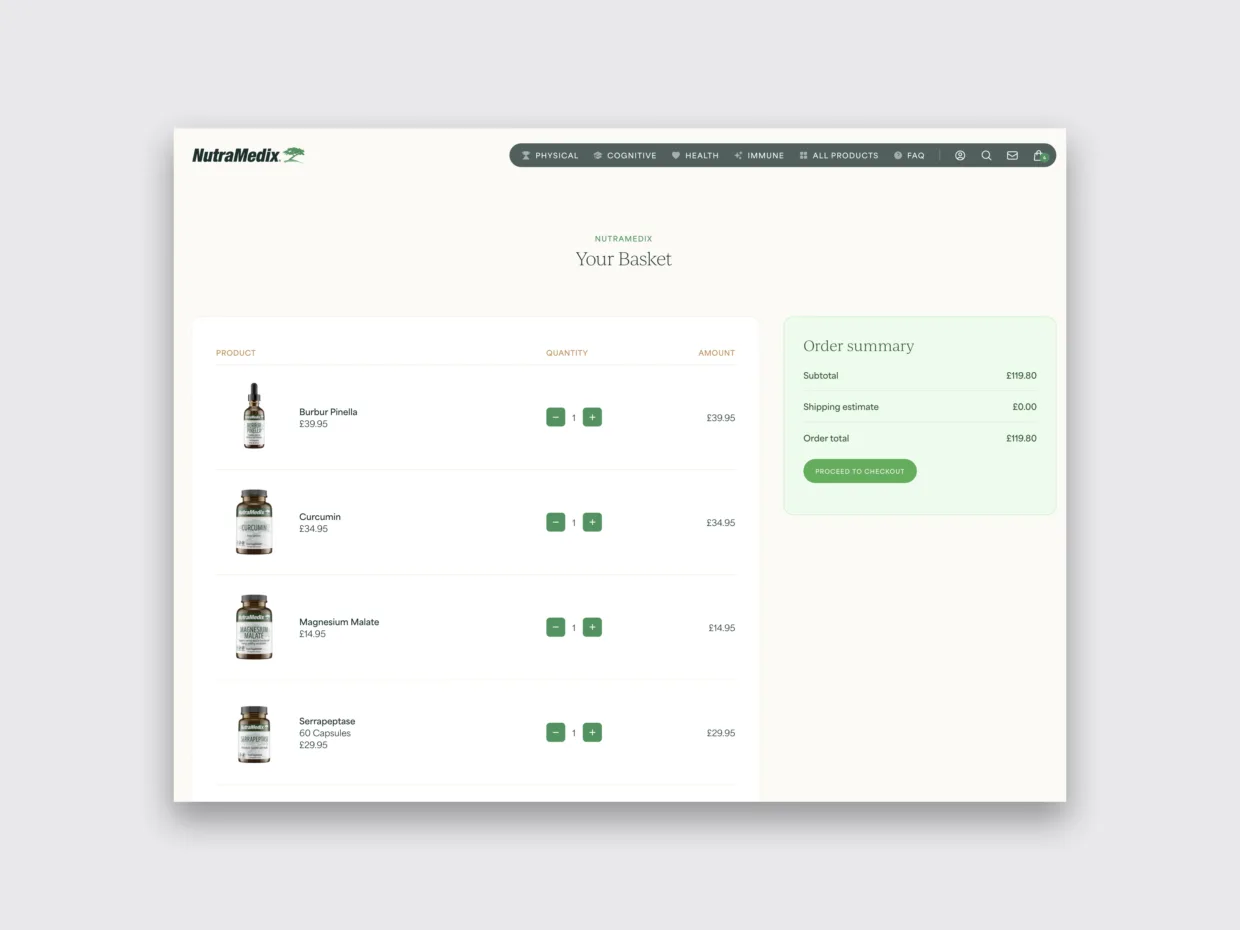 Nutramedix UK eCommerce web design