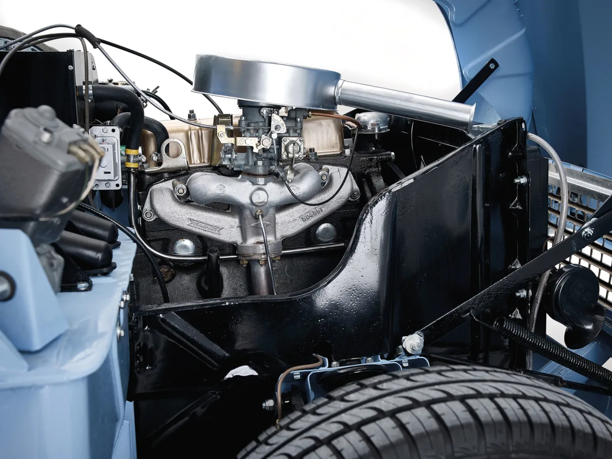 Triumph Herald engine bay studio photography