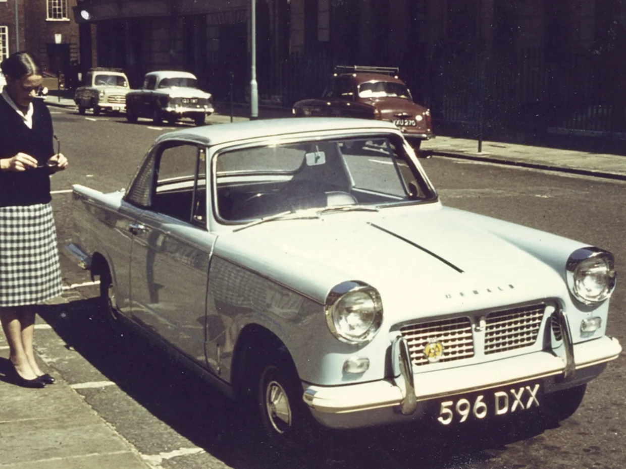 Ben's Triumph Herald photographed with his late godmother.