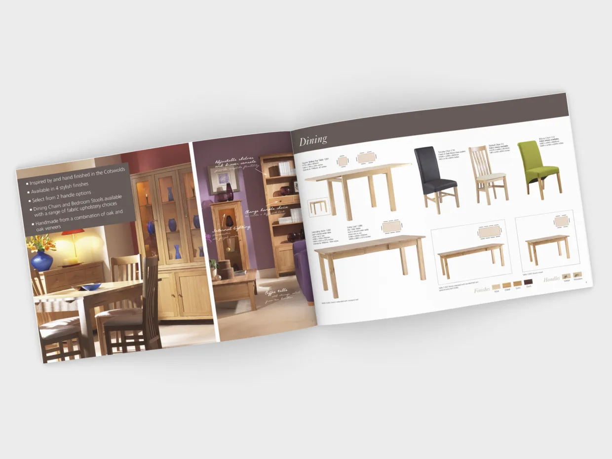 Corndell Nimbus Furniture brochure design spread