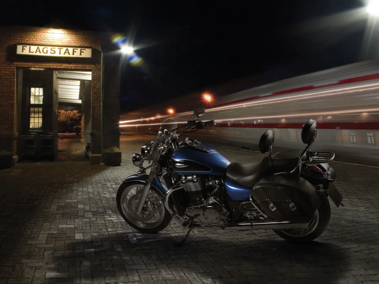 Triumph Thunderbird motorcycle composite photography