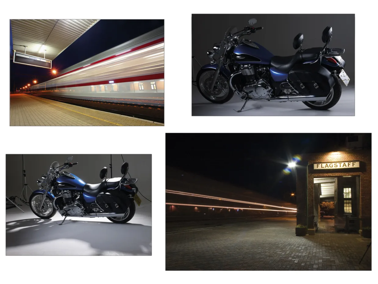 Triumph Thunderbird motorcycle composite photography