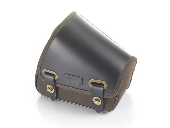 studio product photography for Triumph accessories leather pannier 