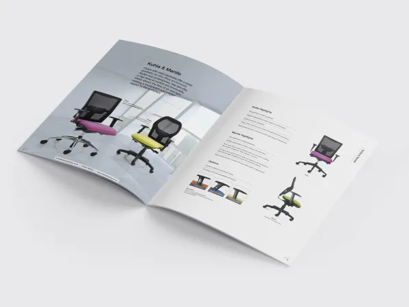 Status Seating brochure design by MicroGraphix brochure designers