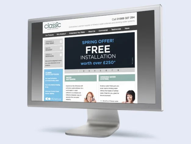 Classic Water Softeners responsive website design